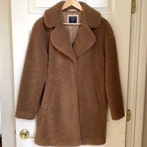 Abercrombie & Fitch Camel Teddy Sherpa Coat